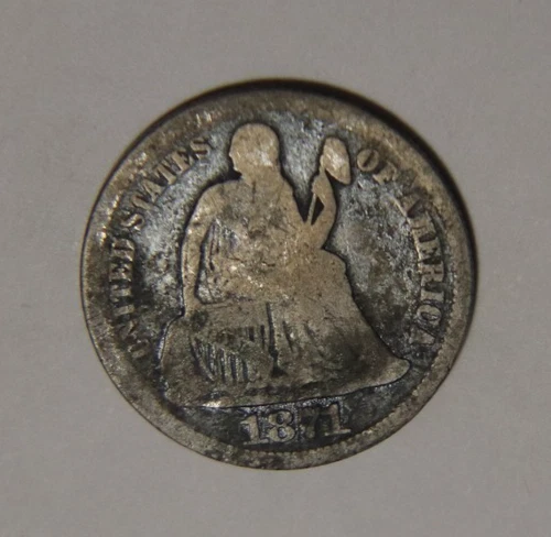 New Listing1871 P Seated Liberty Dime 10C Cents Coin Silver