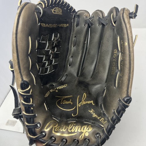 Rawlings 13" Baseball Glove RBG10B Black Leather Right Hand Throw Randy Johnson - Picture 7 of 11