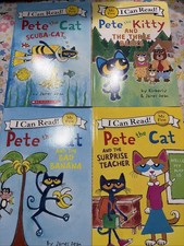 Brand New Lot Of 4 Pete The Cat I Can Read Shared My First Reading Paperback