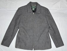 Lauren Ralph Lauren Women's Size 8 100 Lambswool Tweed Blazer Jacket Full Zip
