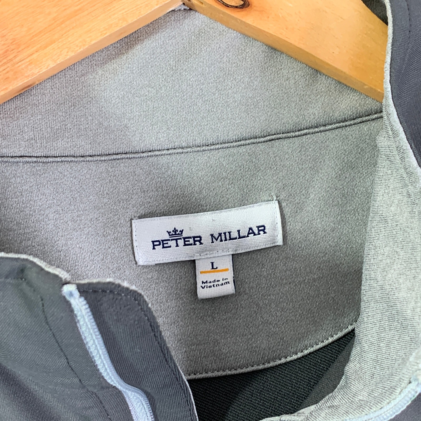 Peter Millar Perth Men Large Gray Pullover 1/4 Zi… - image 2