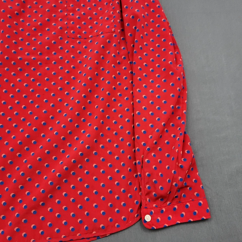 Blusa GAP Mujer Pequeña S Manga Larga Pullover Cuello Barco Bolsillo Lunares Roja Foto 4 de 4