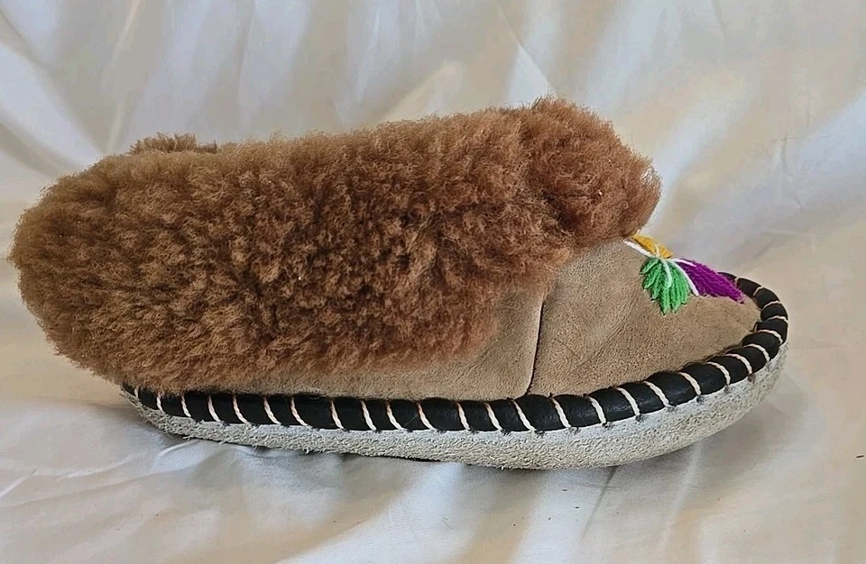 Mocasín mocasín de cuero de oveja hecho a mano Polonia para mujer talla 6 Foto 2 de 4