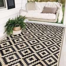 Waterproof Outdoor Rug 5x8 ft, Plastic Reversible Rug, Modern Area Rug, Large...