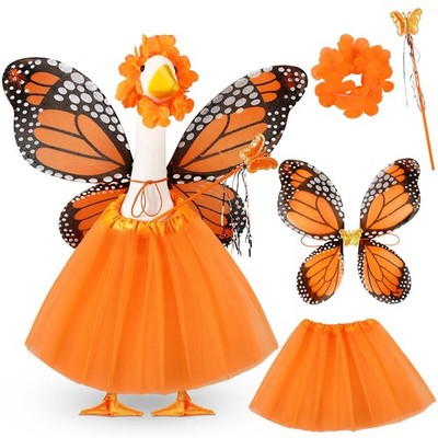 Butterfly Costume Set for 17'' to 23'' Garden Goose  Tutu, Wings, Wand, Crown