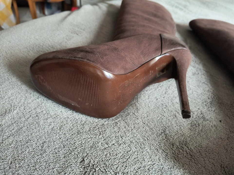 VERA WANG - BOTAS DE CUERO MARRÓN - Plataforma Interior TALLA 9.5 - ¡¡HERMOSAS!!! Foto 2 de 3