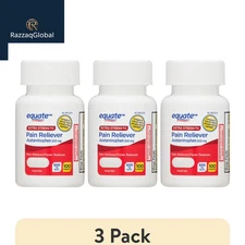 (3 pack) Equate Extra Strength Pain Reliever Acetaminophen Caplets 500mg 100 CT.