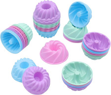48 Pcs Mini Donut Silicone Molds 2.75" Diameter 0.98" Deep Non-Stick Heat-Resist