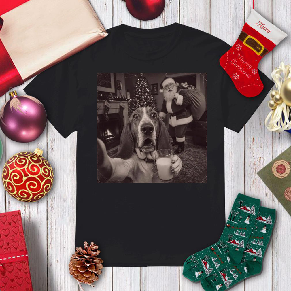 Basset Hound T-Shirt Funny Christmas Dog Santa Shirts Unisex shirt