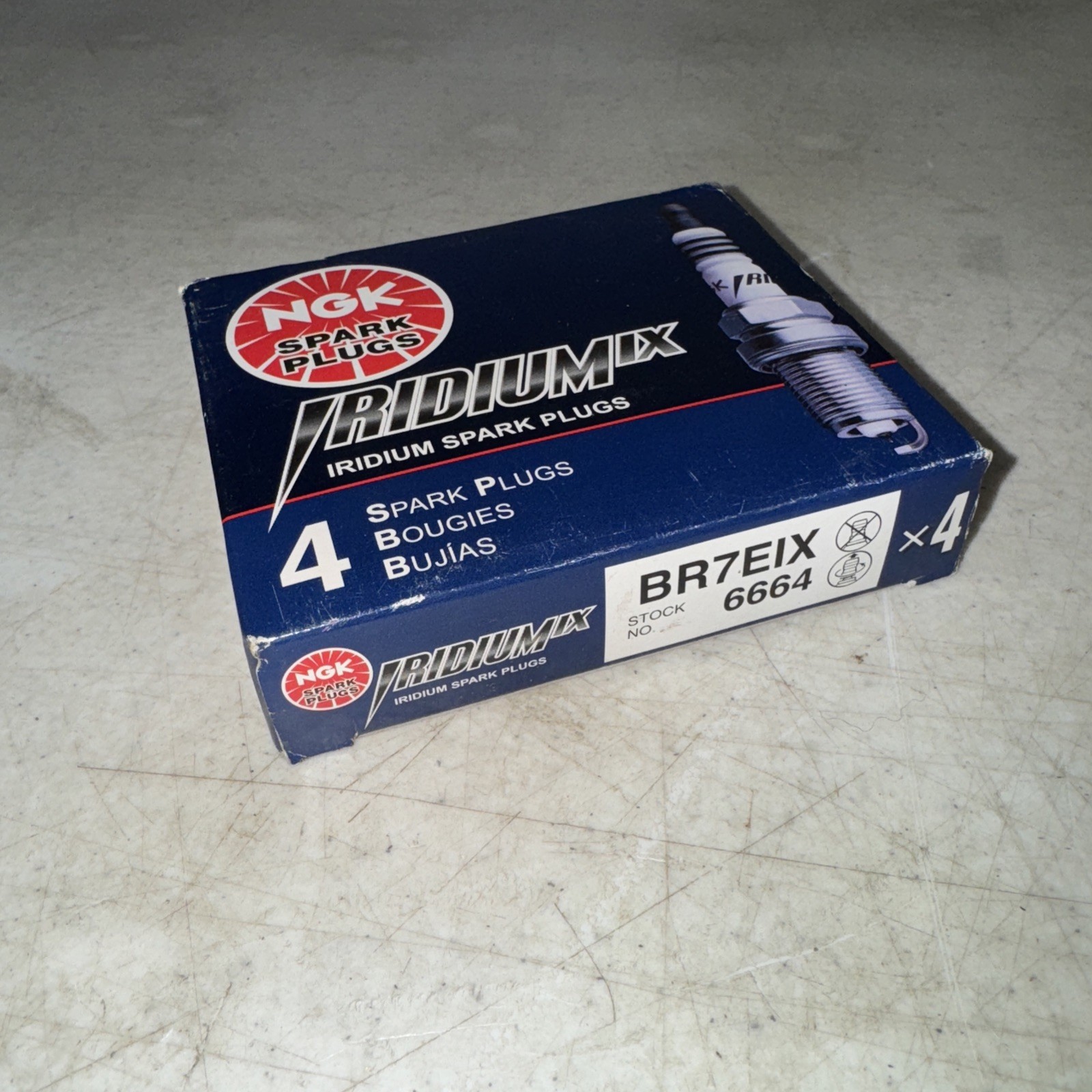 4x NGK Iridium IX Spark Plug Stock 6664 Nickel Core Tip Taper Cut 0.032in BR7EIX