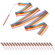 20 Pcs Dance Ribbons, 78.7" Gymnastics Ribbon Streamers, Rainbow