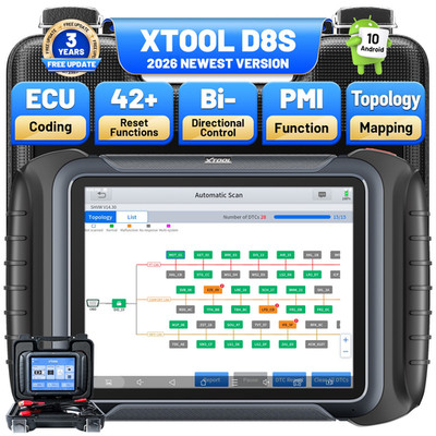 XTOOL D8 S V2.0 Bidirectional OBD2 Scanner Diagnostic ECU Coding Key Programmer