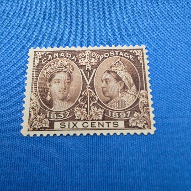 CANADA Scott #55, 1897 Queen Victoria Jubilee, six cents, mint, LH, VF