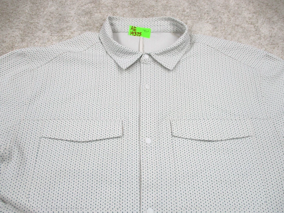 Мужская легкая верхняя юбка Lululemon Airing 3XL XXXL с белым зеленым карманом на пуговицах - Изображение 4 из 4