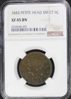 Photo of a 1843-P Large Cent from an eBay listing that sold on Jul 22, 2026