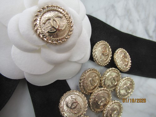 Lot Of TEN 16 Mm Designer Cc Button Gold Tone Chanel 10 BUTTONS
