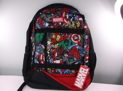 Marvel Comics Avengers 18x15 Backpack All Over Print Front Pocket New with tags