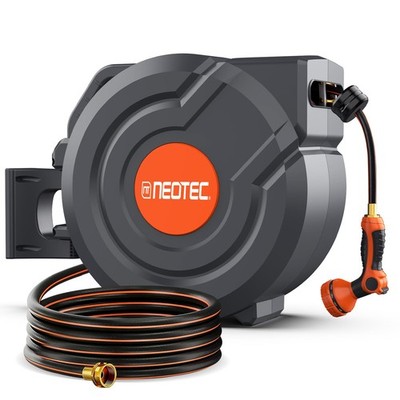 90FT Retractable Garden Hose Reel 5/8 Inch Automatic Slow Return & Any Length