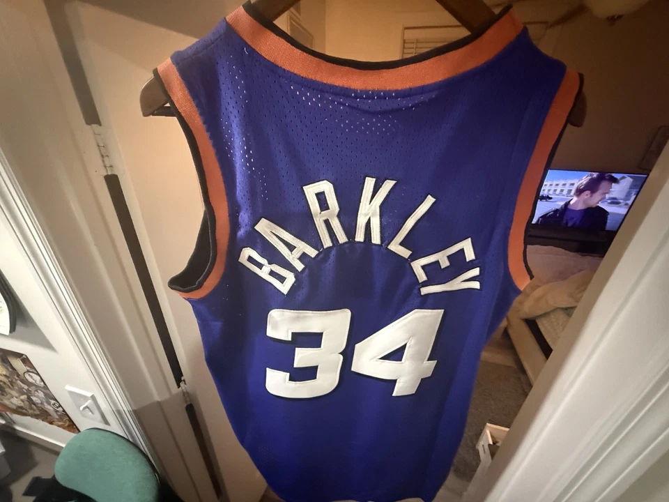 Классическая футболка Charles Barkley Phoenix Suns Adidas фиолетовая 1993–1994 ДЛЯ ВЗРОСЛЫХ МАЛЕНЬКАЯ - Изображение 3 из 4