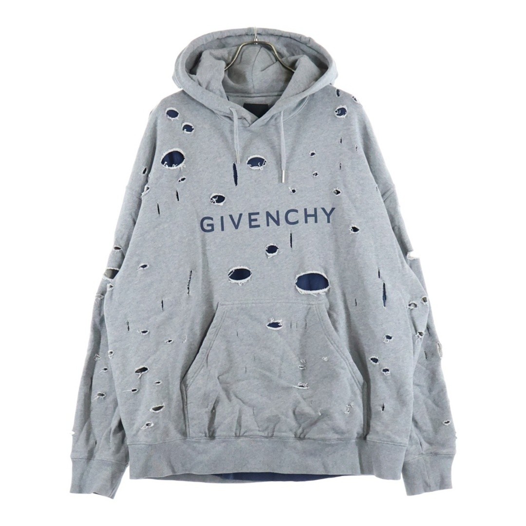 GIVENCHY Destroyed Layered Sweat Pullover Hoodie … - image 1