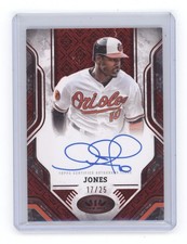 Adam Jones 2025 Topps Tier One Prime Performers Red Auto /25 Q1887