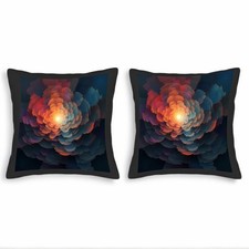 Set of 2 18x18in Throw Pillow Covers - Vibrant Abstract Flower Design