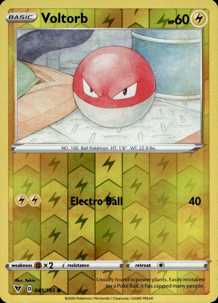 Pokemon Voltorb 45/185 Vivid Voltage Reverse Holo LP Sekio