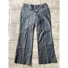 Banana Republic Martin Fit Gray Wide Leg Linen Blend Dress Pants Trousers 14