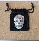 2oz Silver Sugar Skull Rose Monarch Precious Metals Hand Poured - incl Pouch