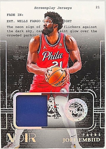 Joel Embiid 2023-24 Panini Noir Jumbo Materials Jersey Patch /99