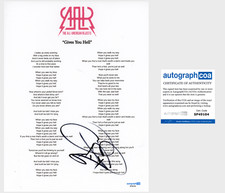 Tyson Ritter 'All American Rejects' Signed Lyric Sheet 'Gives You Hell' ACOA