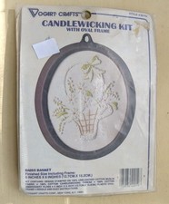 Vogart Candlewicking Kit Daisy Basket Needlework Sealed Frame 5 X 6 Vintage