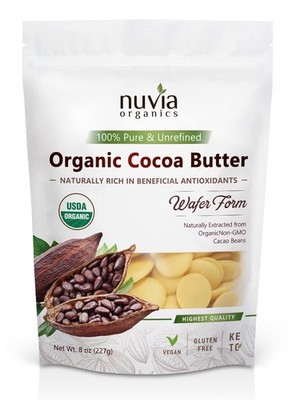 Organic Cocoa Butter Wafers - USDA Certified, Non-GMO, Unrefined, Keto, Vegan...