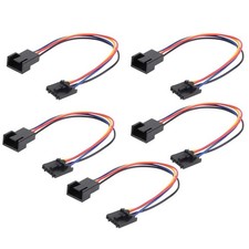 Wixine 5Pcs 5Pin to 4Pin Fan Connector Adapter Converter Extension Black