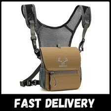 Binocular Harness Chest Pack: Bino Case with Magnetic Lid and Rain Cover for Hun
