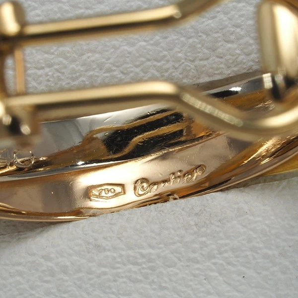 Auténticos Pendientes Cartier Trinidad Aro 3 Colores Oro Rosa Amarillo Blanco 750 18K Foto 4 de 4