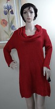 NWT genuine STYLE & CO red metallic long sleeve cowl neck sweater dress, size M