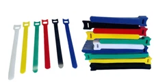 6- Colorful Microfiber  Straps Hook Loop Reusable Fastening Cable  Ties LOT