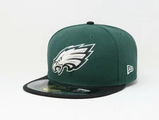 New Era 5950 Cap Men Women Philadelphia Eagles On Field Green Black Fitted Hat