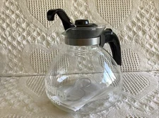 New No Box Medelco Cafe Brew Glass 12 Cup Stove Top Whistling Tea Kettle