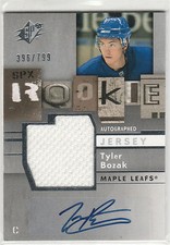 2009 09-10 SPx #173 Tyler Bozak JSY AU RC 396/799 jersey autograph rookie