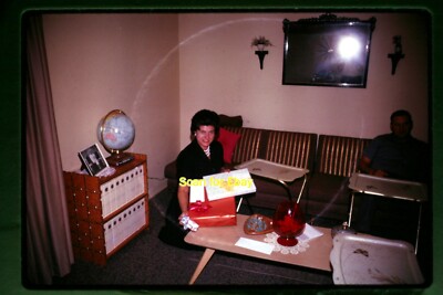 Woman in Mid-Century Home, Globe, Kodak Carousels in1964, Original Slide aa 4-3b