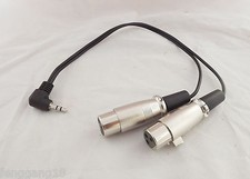 1Ft Dual XLR 3 Pin Female To Right Angle 3.5mm 1/8" TRS Stereo Microphone Cable
