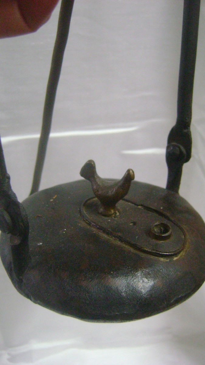 Lampe à Huile De Mineur Rave Au Coq - XIXe - Laiton - Vintage France
