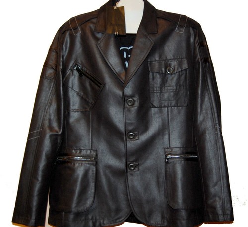 Mondo Black Men's Shiny Cotton Fashion Jacket Size 3XL Run Smaller $395