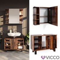 BadmöBelset Waschtischunterschrank 80 Cm Spiegelschrank Fynn Old Style Vicco