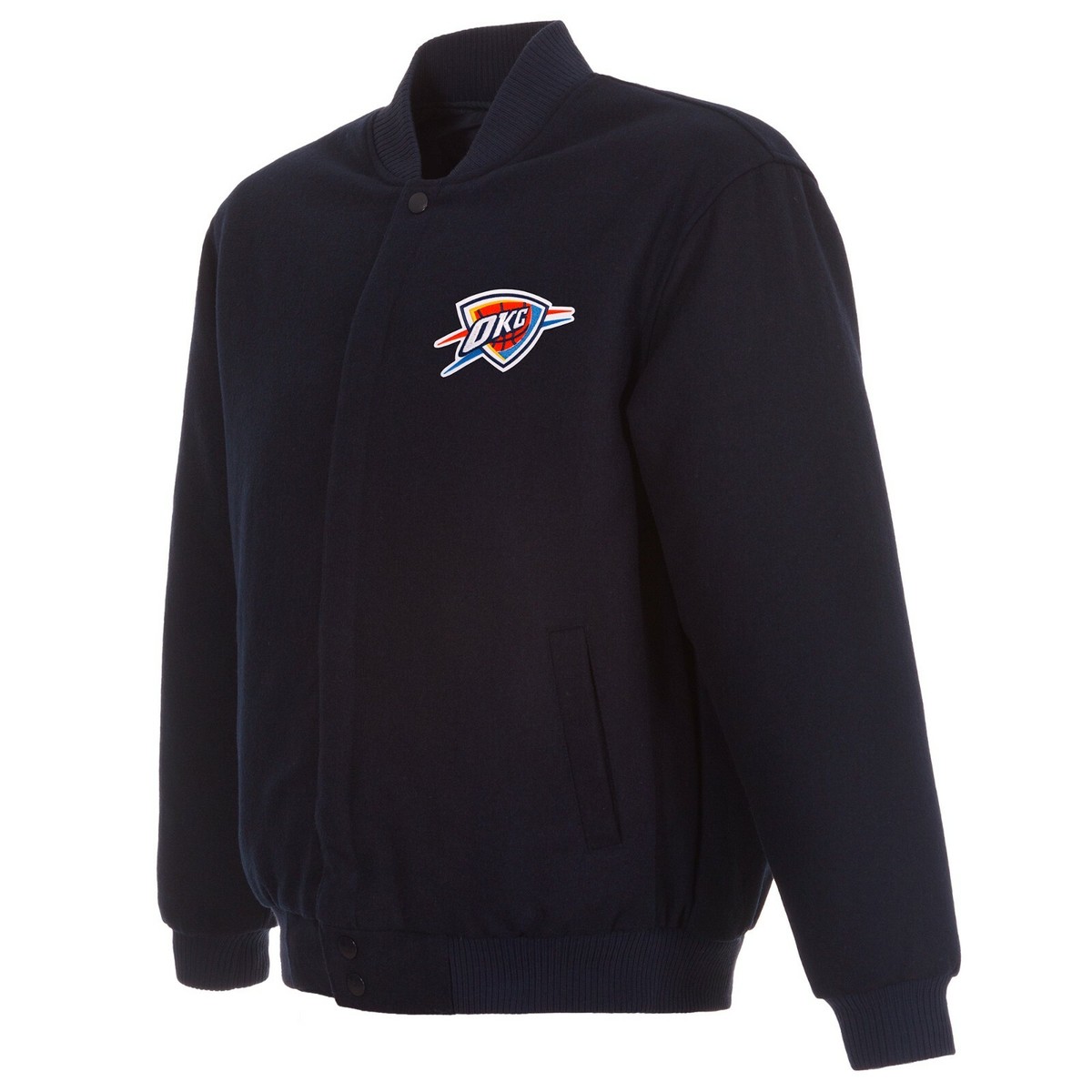 NBA Oklahoma City Thunder JH Design Wool Reversible Jacket 2 Front 