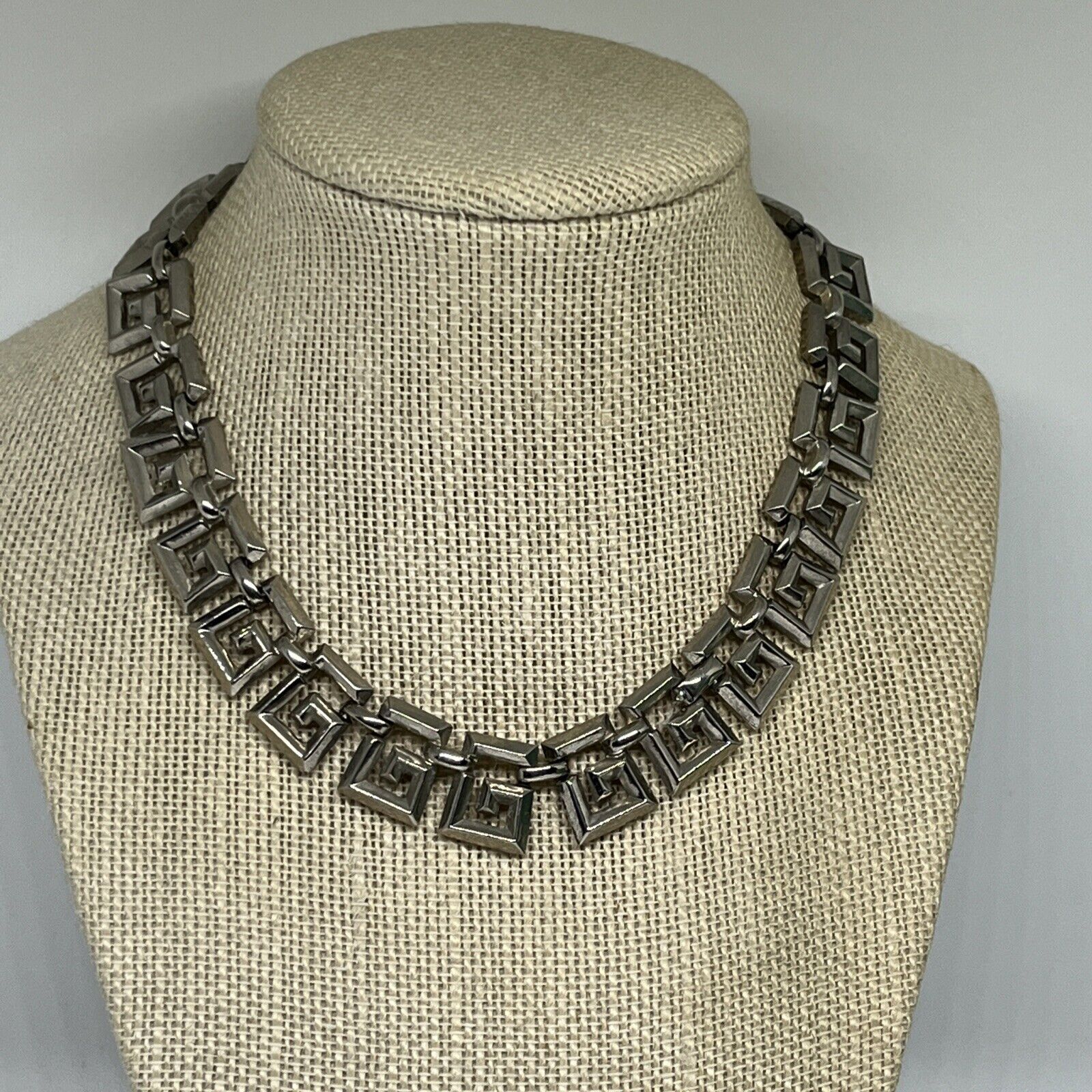 Vintage Coro Silvertone choker necklace - image 1