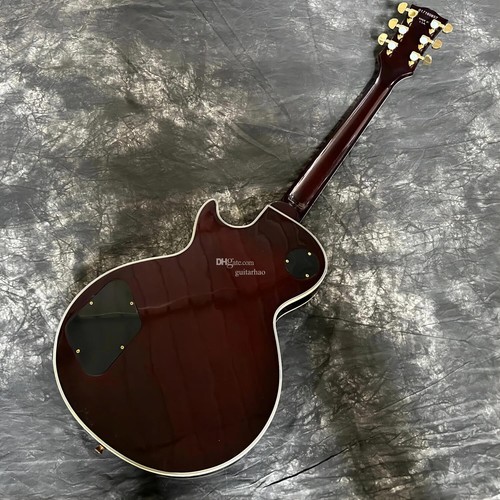 Custom Electric Guitar Rose Wood Fingerboard Sun Burst Tiger Flame Top Gold Hard - Picture 8 of 8