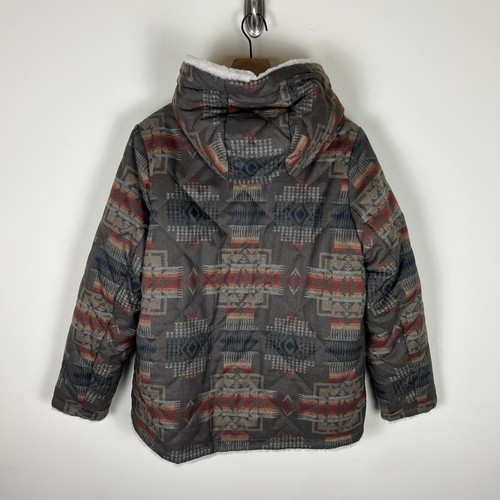 Pendleton Revesible Plush Faux Fur Aztec Printed Coat Women's Large 24x28 - Picture 2 of 11